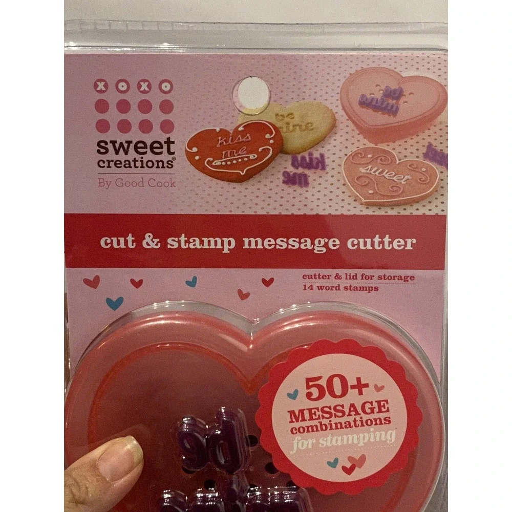 sweet creations by good cook valentines day cut‎ & stamp message cookie cutter